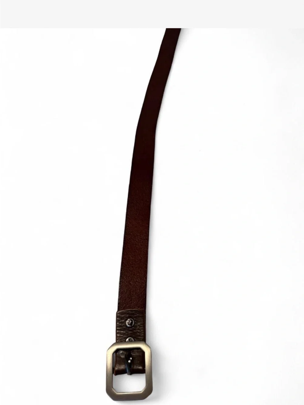 J Crew Crewcuts Men's Brown Leather Belt with Matte Gunmetal Buckle